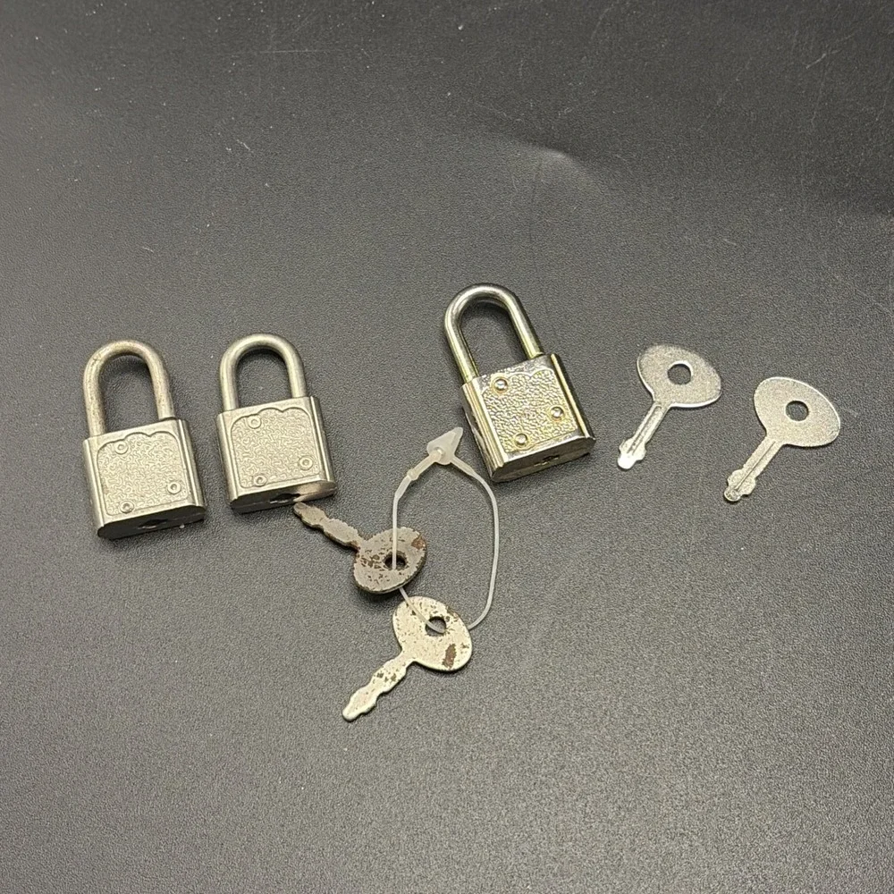 VTG Mini Pad Lock Padlock Suitcase Lock and Key Bundle 60s Antique Diary